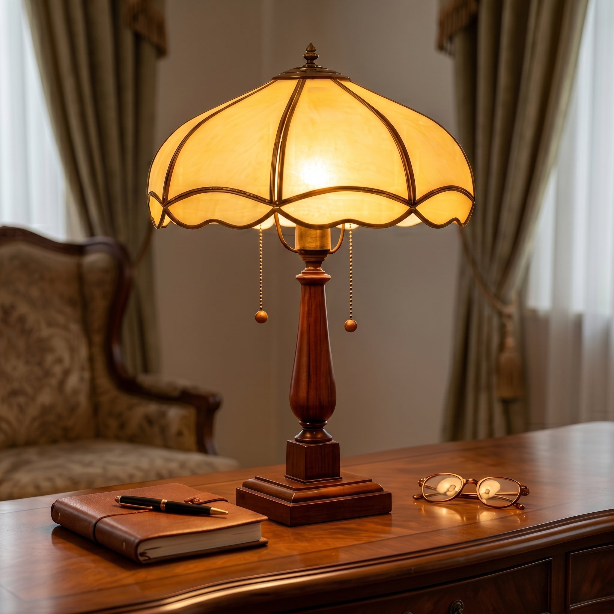 Hadley Amber Glass Table Lamp