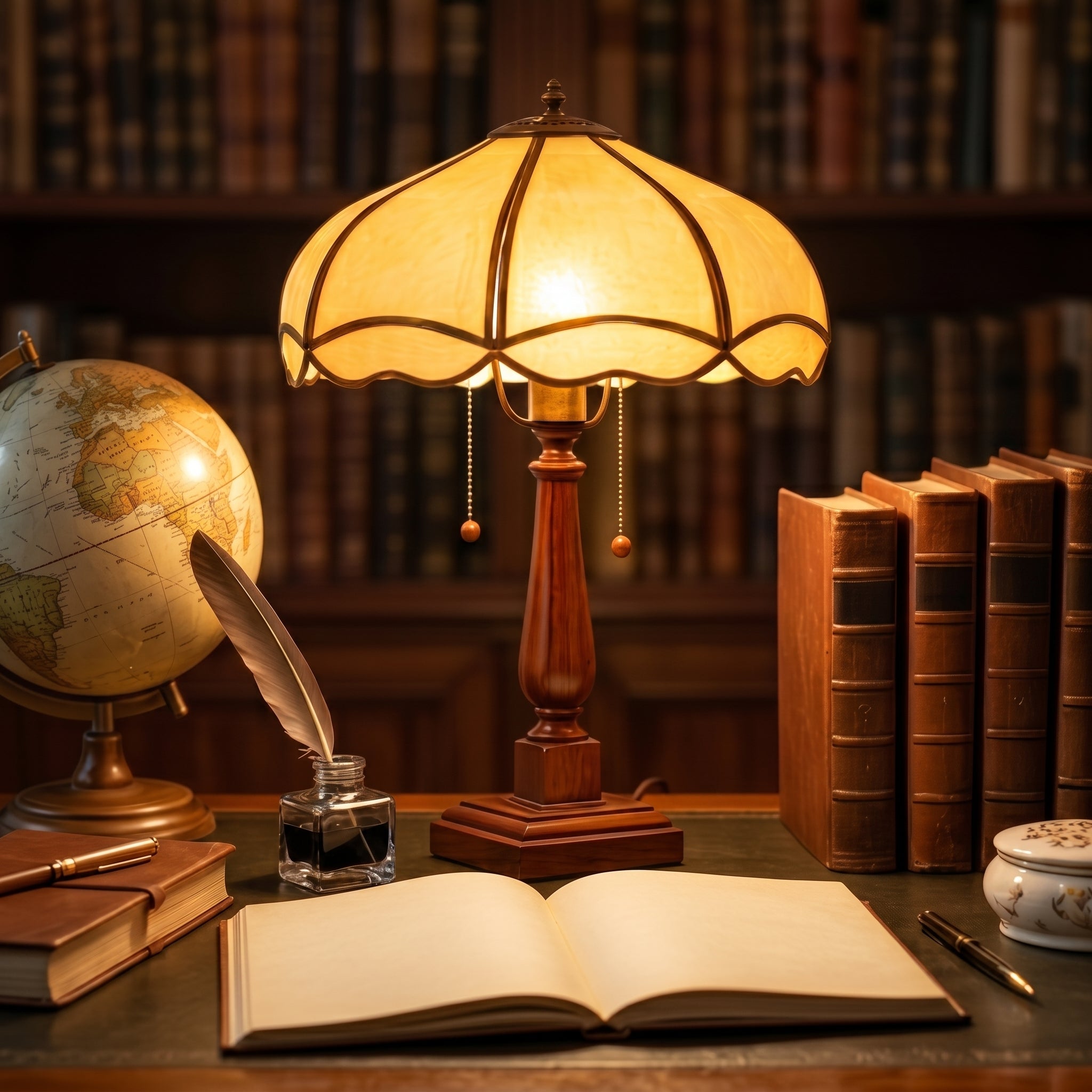 Hadley Amber Glass Table Lamp