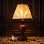 Lydford Pleated Wood Table Lamp