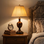 Lydford Pleated Wood Table Lamp