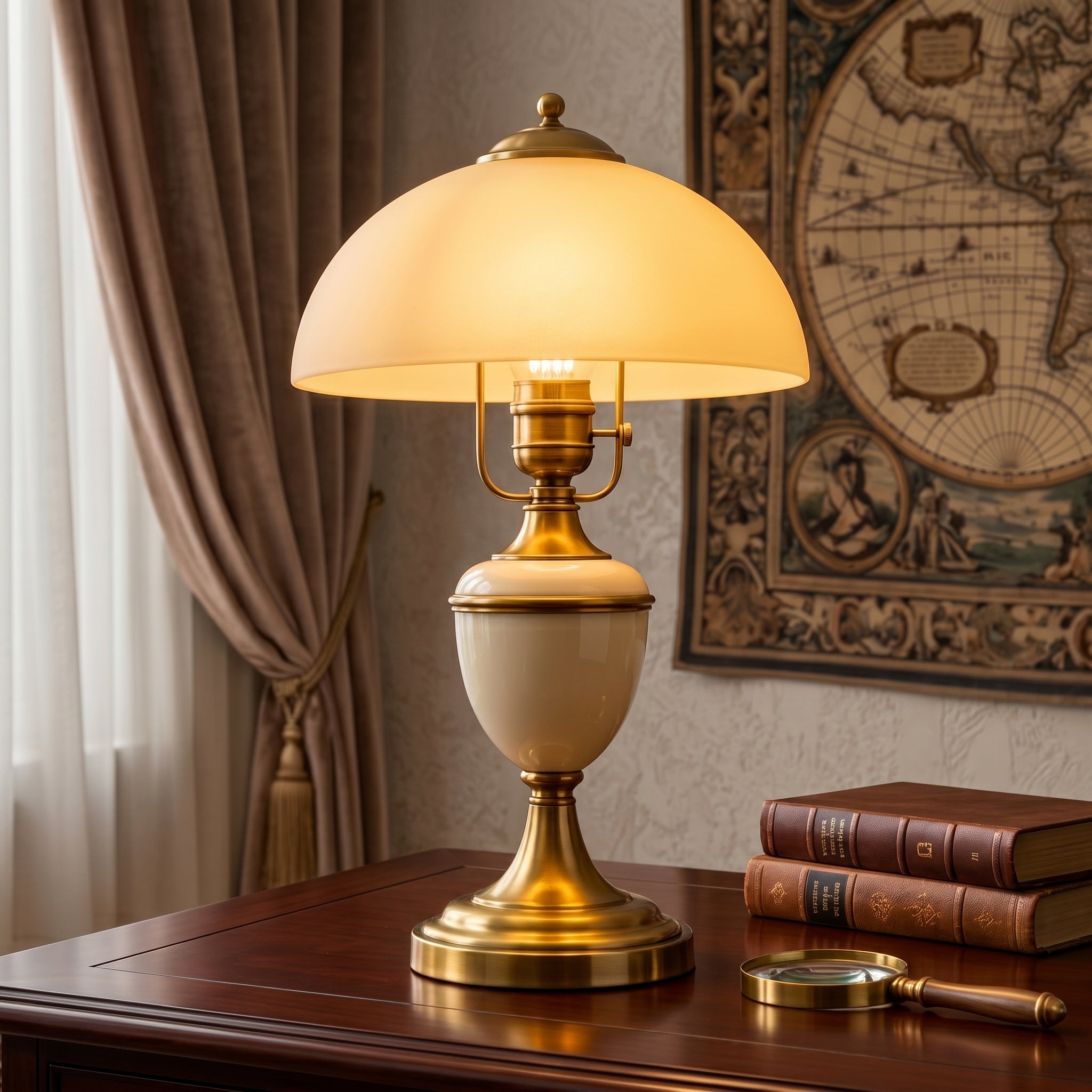 Ellington Antique Brass Dome Table Lamp