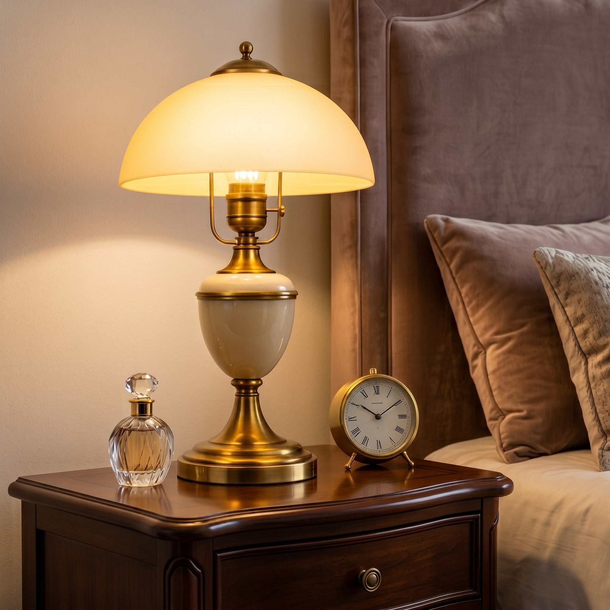 Ellington Antique Brass Dome Table Lamp