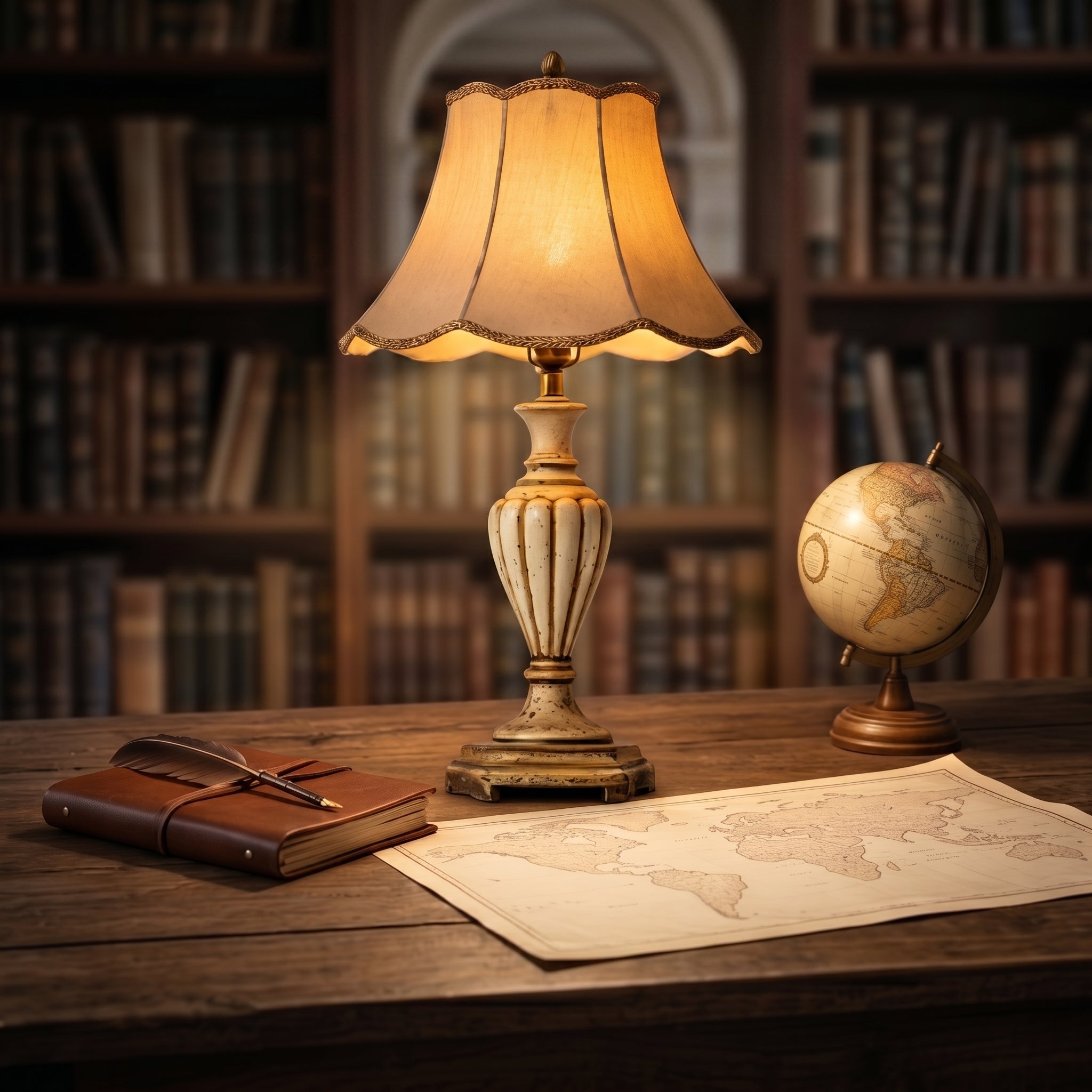 Auremont Scalloped Vintage Table Lamp