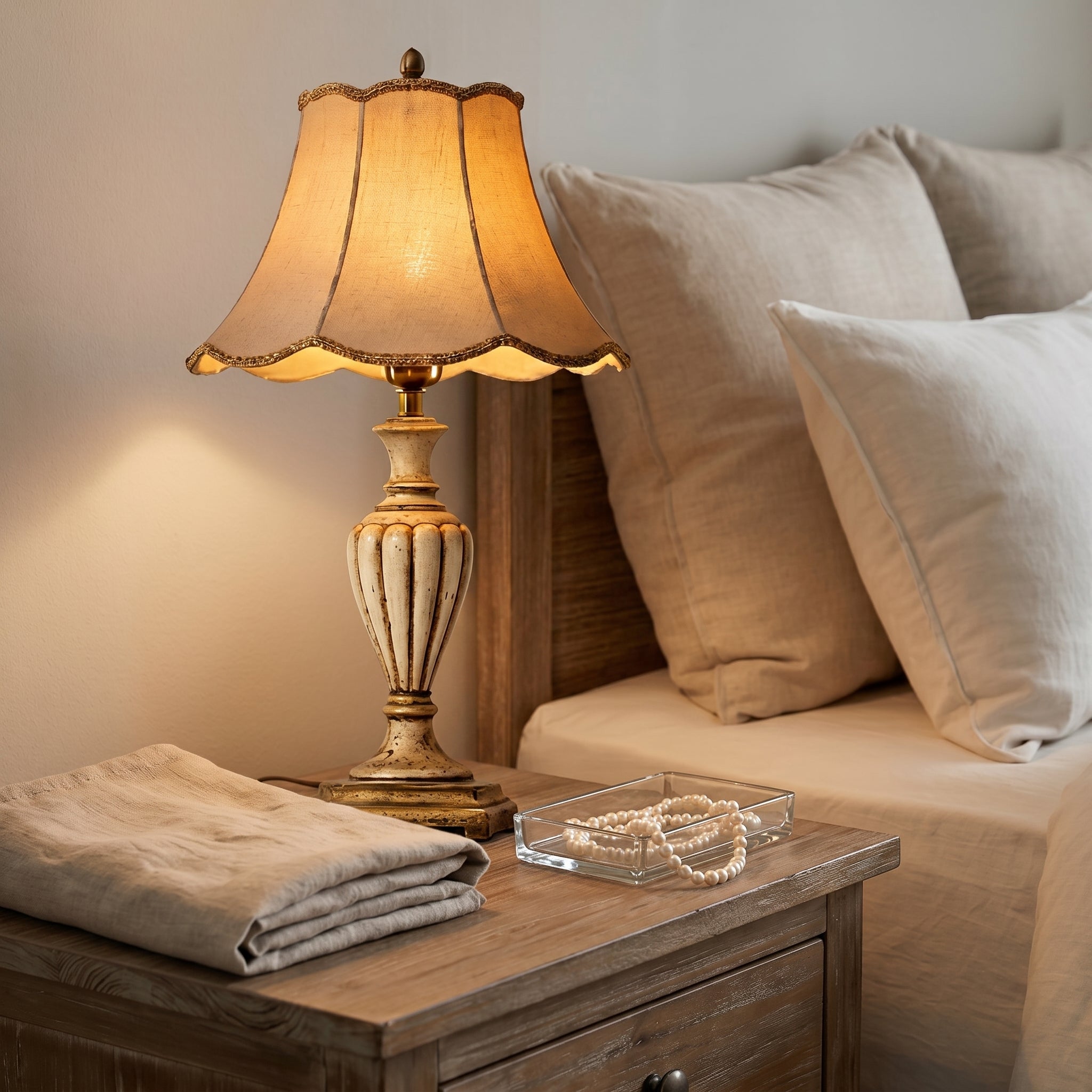 Auremont Scalloped Vintage Table Lamp