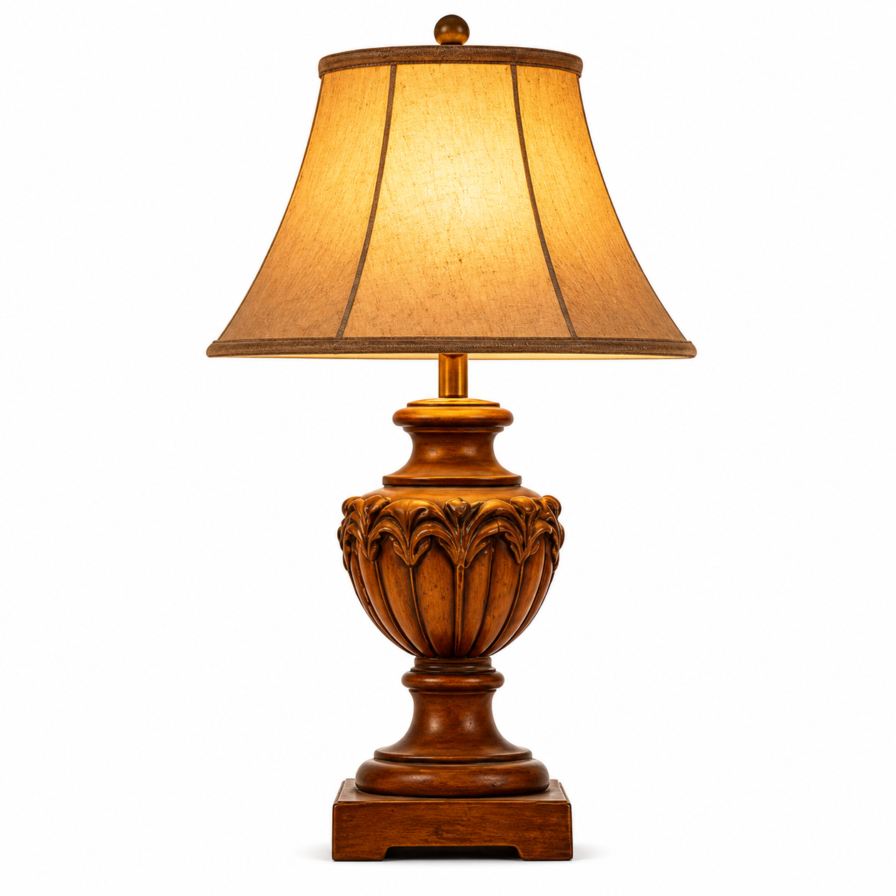 Ashton Carved Wood Table Lamp