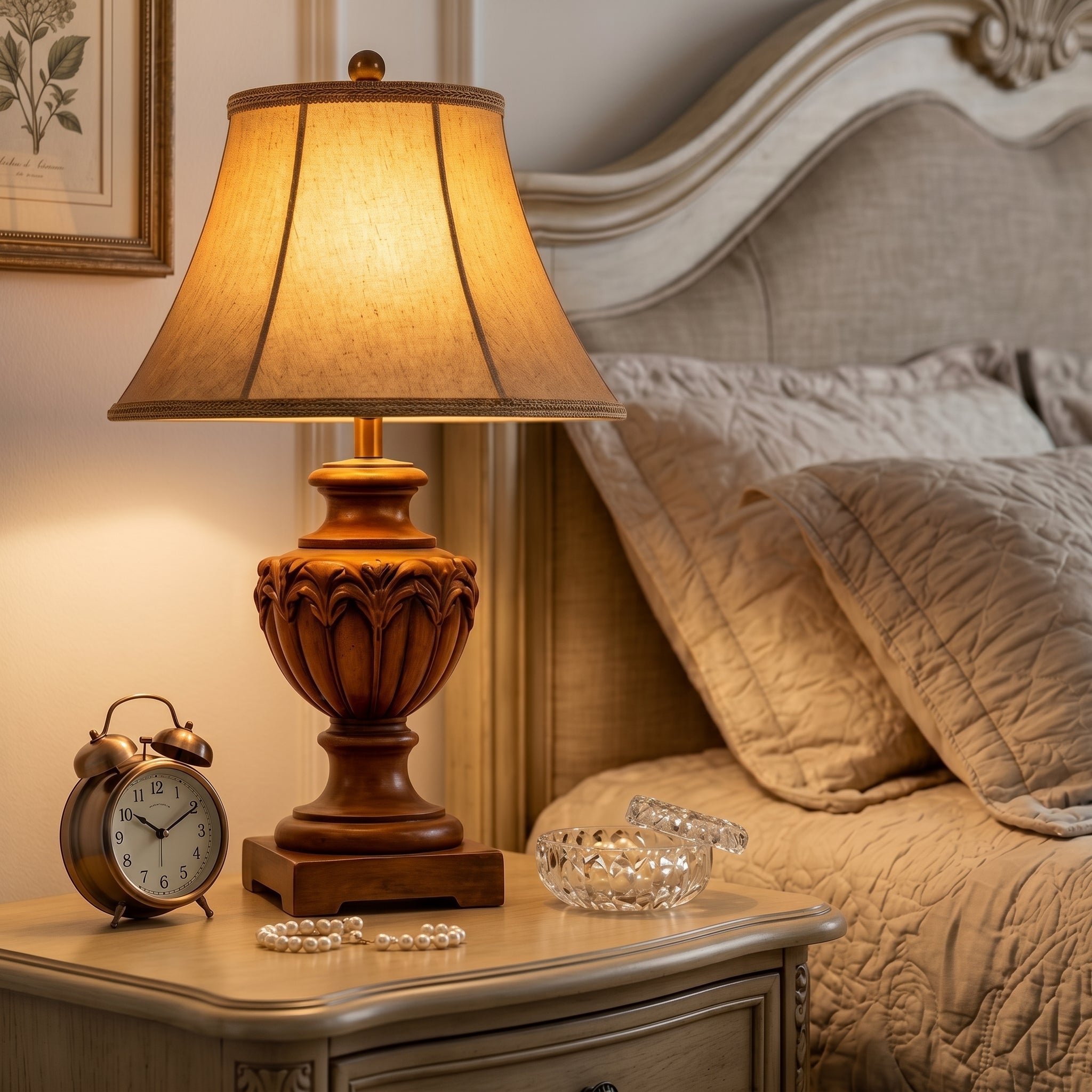 Ashton Carved Wood Table Lamp